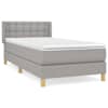 vidaXL kontinentaalvoodi madratsiga, helehall, 100x200 cm, kangas