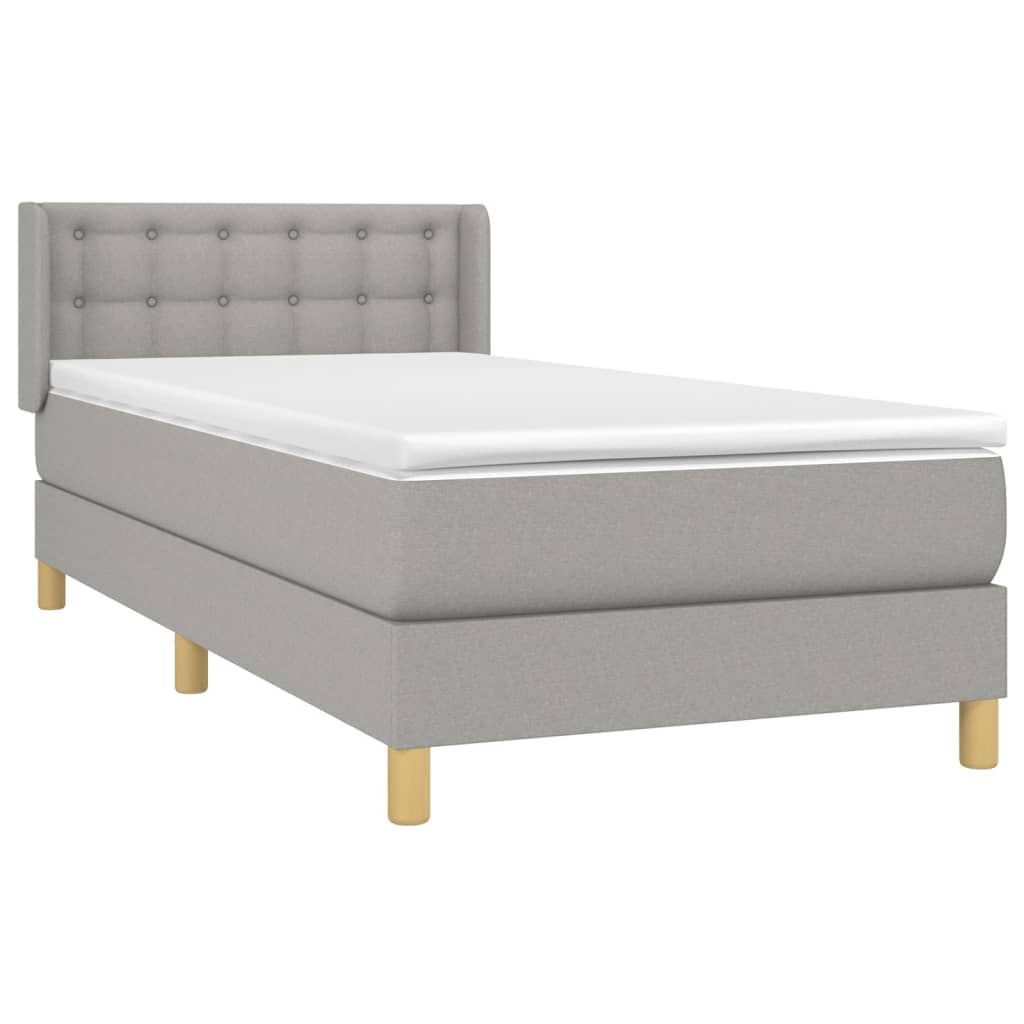 Thumbnail - vidaXL Boxspringbett mit Matratze Hellgrau 100x200 cm Stoff