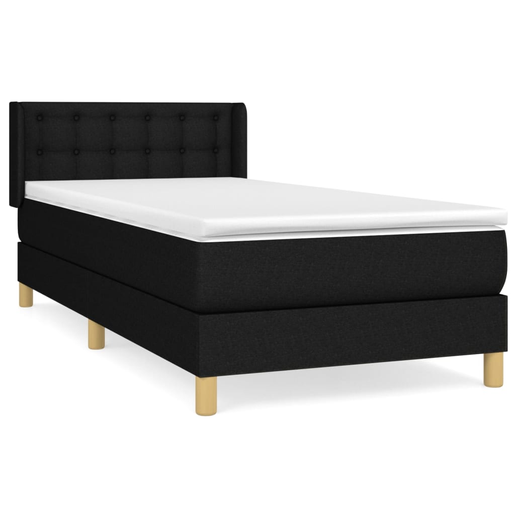 Thumbnail - vidaXL Boxspringbett mit Matratze Schwarz 100x200 cm Stoff