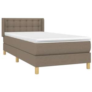 Box spring postel s matrací taupe 100 x 200 cm textil - obrázek 3