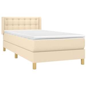 Box spring postel s matrací krémová 100 x 200 cm textil - obrázek 3
