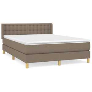 Box spring postel s matrací taupe 140x190 cm textil - obrázek 2