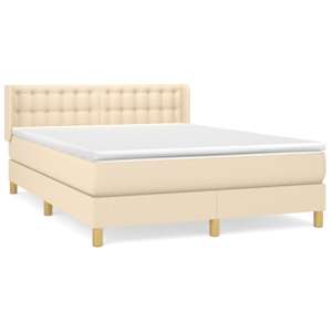 Box spring postel s matrací krémová 140x190 cm textil - obrázek 2