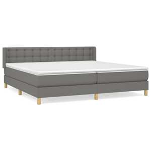 Box spring postel s matrací tmavě šedá 160x200 cm textil - obrázek 2
