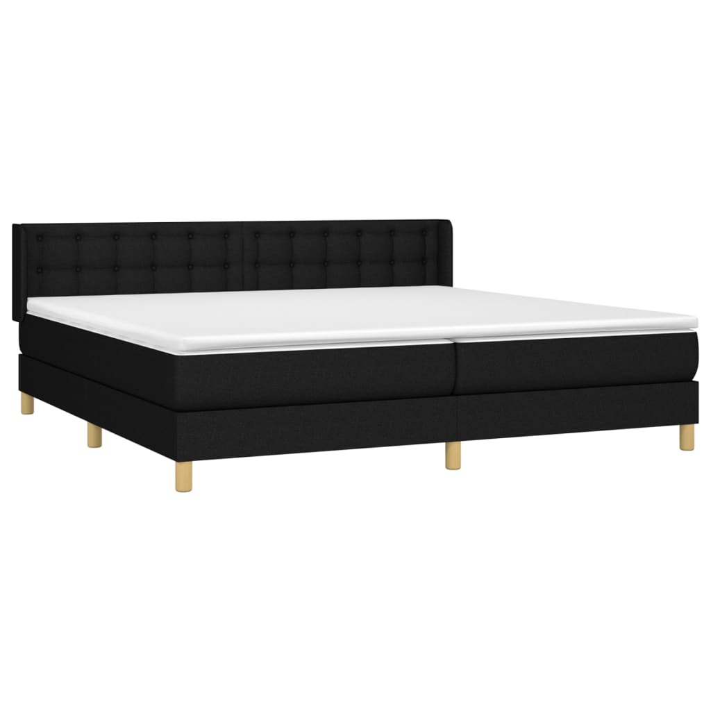 vidaXL Boxspring met matras stof zwart 160x200 cm afbeelding