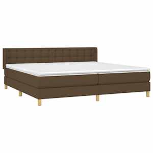 Box spring postel s matrací tmavě hnědá 160x200 cm textil - obrázek 3