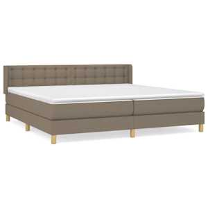 Box spring postel s matrací taupe 160x200 cm textil - obrázek 2