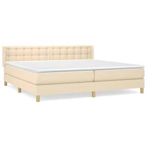 Box spring postel s matrací krémová 160x200 cm textil - obrázek 2