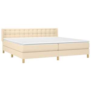 Box spring postel s matrací krémová 160x200 cm textil - obrázek 3