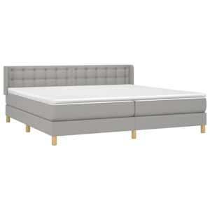 Box spring postel s matrací světle šedá 180 x 200 cm textil - obrázek 3