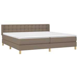 Box spring postel s matrací taupe 180x200 cm textil - obrázek 3