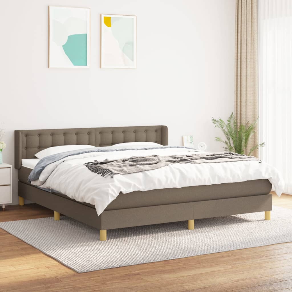  ΚΡΕΒΑΤΙ BOXSPRING ΜΕ ΣΤΡΩΜΑ TAUPE 180X200 ΕΚ. ΥΦΑΣΜΑΤΙΝΟ V-3130613