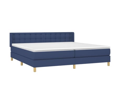 vidaXL Boxspring met matras stof blauw 180x200 cm