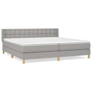 Box spring postel s matrací světle šedá 200 x 200 cm textil - obrázek 2