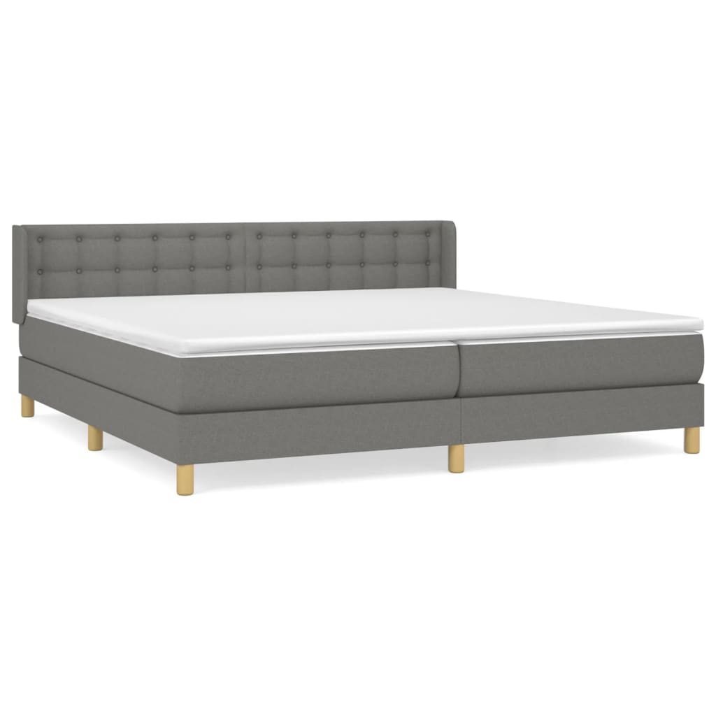 Thumbnail - vidaXL Boxspringbett mit Matratze Dunkelgrau 200x200 cm Stoff