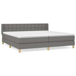 Box spring postel s matrací tmavě šedá 200x200 cm textil - obrázek 2