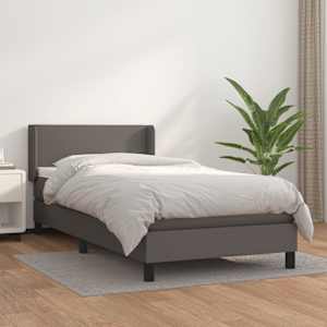 Box spring postel s matrací šedá 80 x 200 cm umělá kůže - obrázek 1
