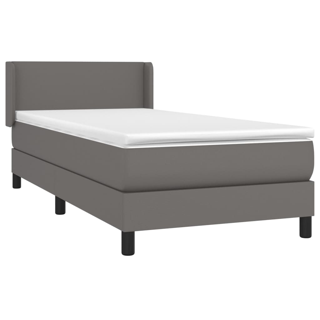 vidaXL Boxspring posteľ s matracom sivá 90x190 cm umelá koža