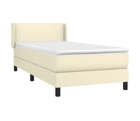 vidaXL Giroletto a Molle con Materasso Crema 90x200 cm in Similpelle