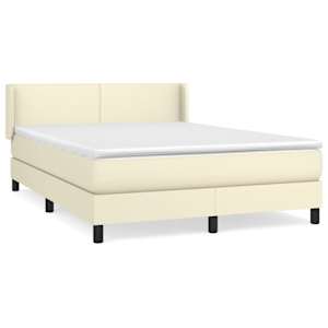 Box spring postel s matrací krémová 140x190 cm umělá kůže - obrázek 2