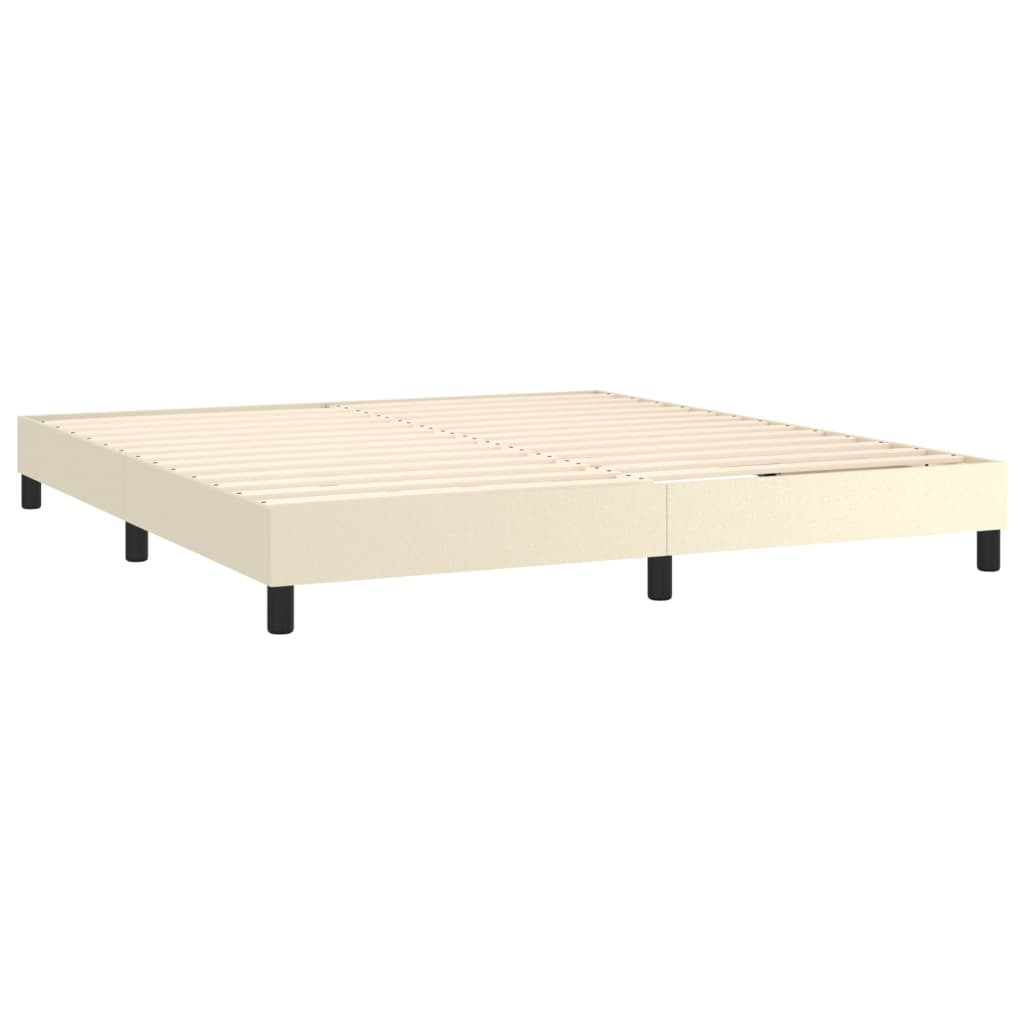 Box spring postelja z vzmetnico krem 180x200 cm umetno usnje - slika 4