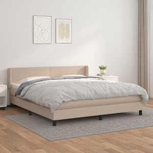 Box spring postel s matrací cappuccino 180 x 200 cm umělá kůže - obrázek 1