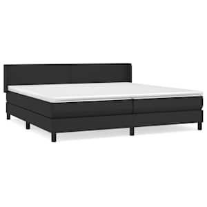 Box spring postel s matrací černá 200x200 cm umělá kůže - obrázek 2