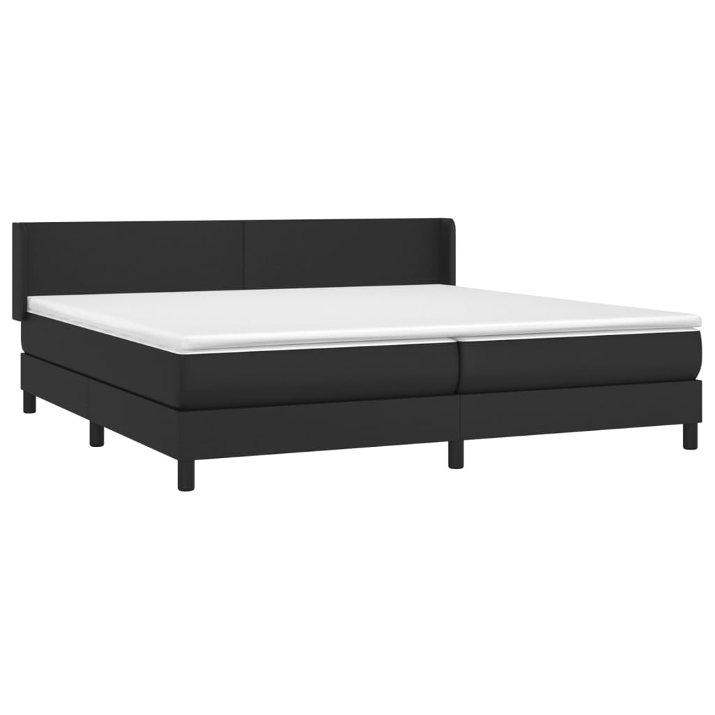 vidaXL Boxspring met matras kunstleer zwart 200x200 cm afbeelding