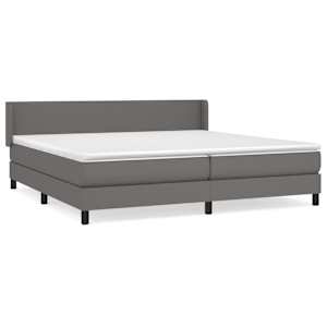 Box spring postel s matrací šedá 200x200 cm umělá kůže - obrázek 2