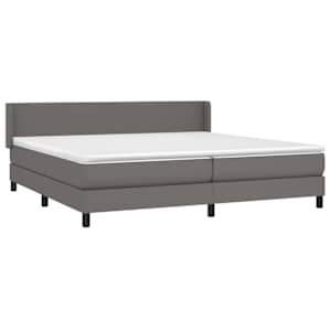 Box spring postel s matrací šedá 200x200 cm umělá kůže - obrázek 3
