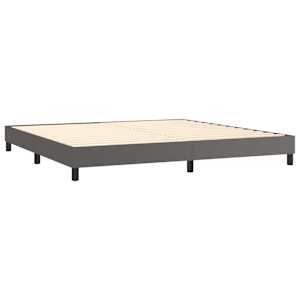 Box spring postel s matrací šedá 200x200 cm umělá kůže - obrázek 4