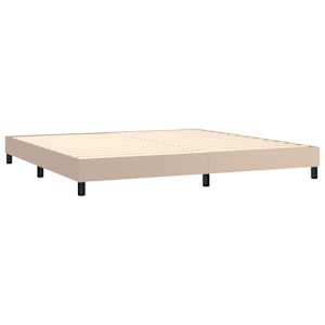 Box spring postel s matrací cappuccino 200 x 200 cm umělá kůže - obrázek 4