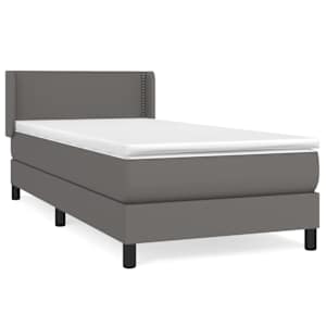 Box spring postel s matrací šedá 80 x 200 cm umělá kůže - obrázek 2