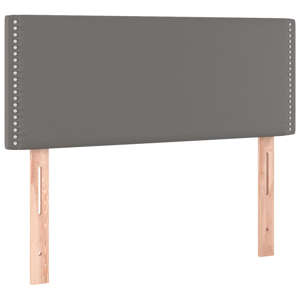 Box spring postel s matrací šedá 80 x 200 cm umělá kůže