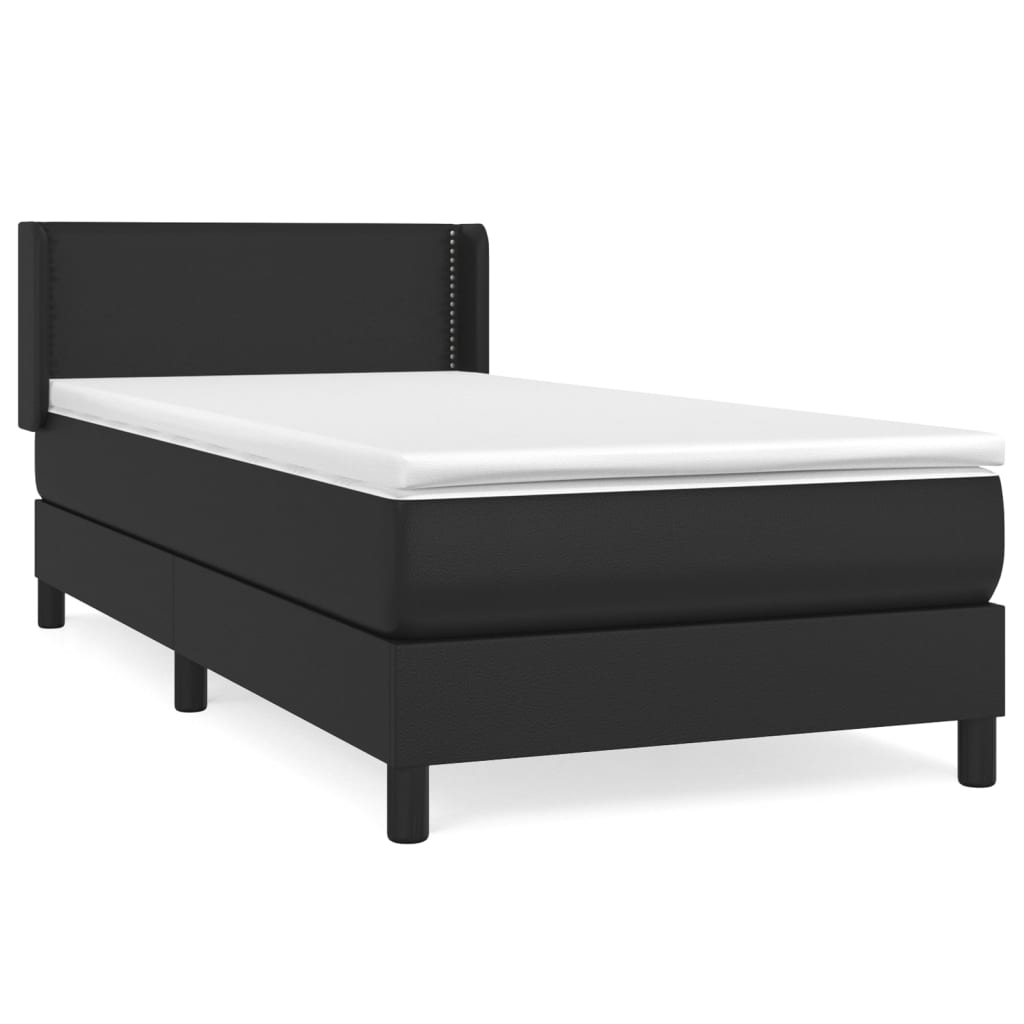 vidaXL Box spring postel s matrací černá 90x190 cm umělá kůže