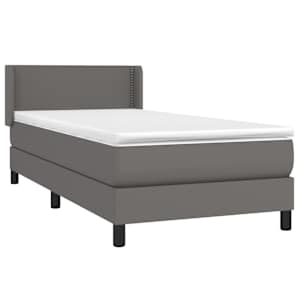 Box spring postel s matrací šedá 100x200 cm umělá kůže - obrázek 3