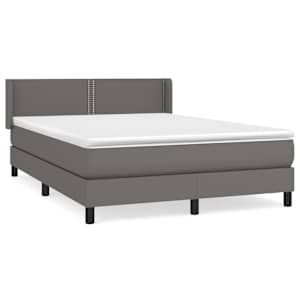 Box spring postel s matrací šedá 140 x 190 cm umělá kůže - obrázek 2