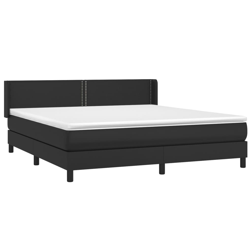 Thumbnail - vidaXL Boxspringbett mit Matratze Schwarz 160x200 cm Kunstleder