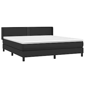 Box spring postel s matrací černá 180x200 cm umělá kůže - obrázek 3