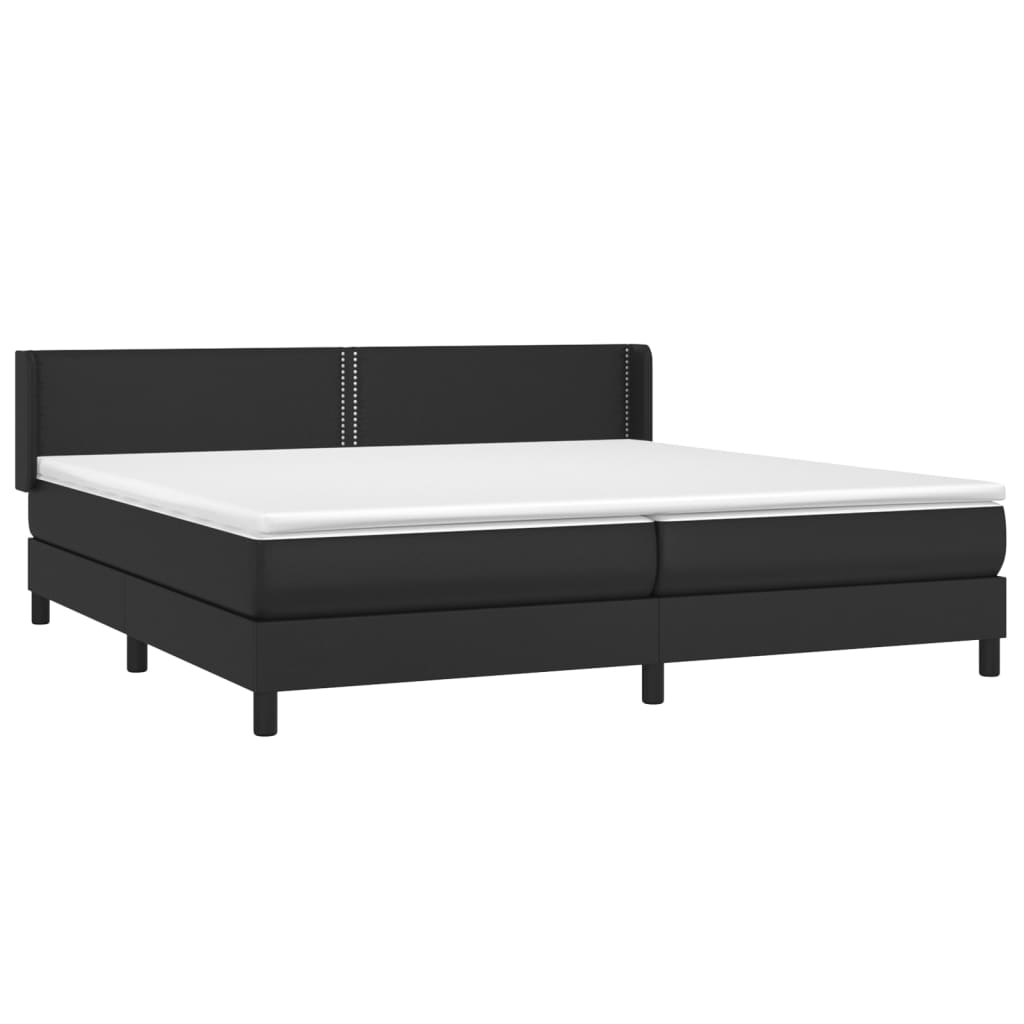 vidaXL Boxspring met matras kunstleer zwart 200x200 cm afbeelding