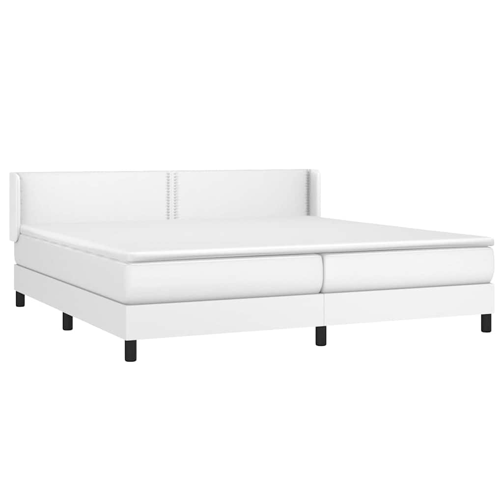 vidaXL Boxspring met matras kunstleer wit 200x200 cm afbeelding