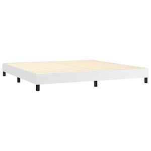 Box spring postel s matrací bílá 200x200 cm umělá kůže - obrázek 4