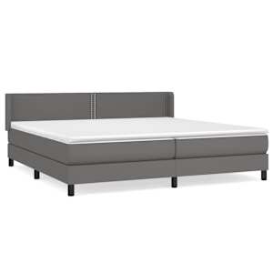Box spring postel s matrací šedá 200x200 cm umělá kůže - obrázek 2