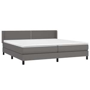 Box spring postel s matrací šedá 200x200 cm umělá kůže - obrázek 3