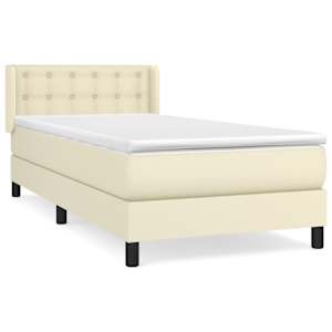 Box spring postel s matrací krémová 80 x 200 cm umělá kůže - obrázek 2