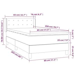 Box spring postel s matrací cappuccino 80 x 200 cm umělá kůže - obrázek 7
