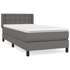 Box spring postel s matrací šedá 90x190 cm umělá kůže - obrázek 2