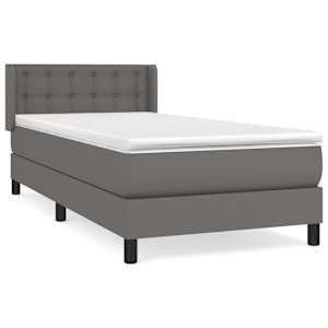 Box spring postel s matrací šedá 100x200 cm umělá kůže - obrázek 2