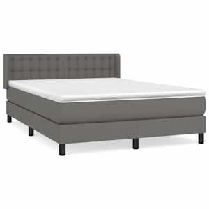 Box spring postel s matrací šedá 140 x 190 cm umělá kůže - obrázek 2