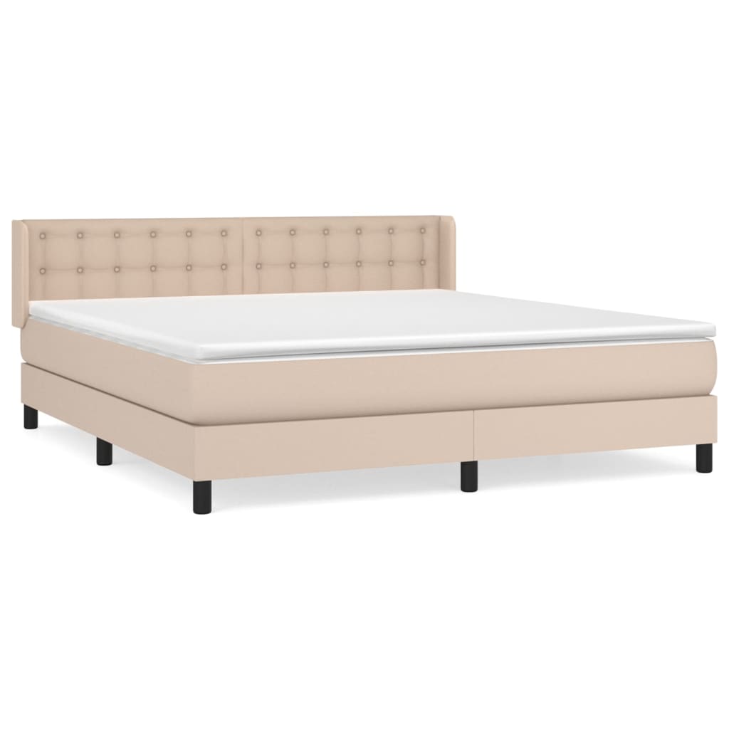 vidaXL Box spring postel s matrací cappuccino 160x200 cm umělá kůže